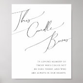 Droomminimalistische script Deze kaars brandt Poster (Voorkant)