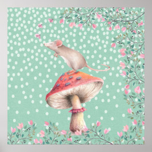 Droommuis- Waterverf illustratie Poster