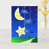 Droomnacht, wenskaart kaart (Gele Bloem)