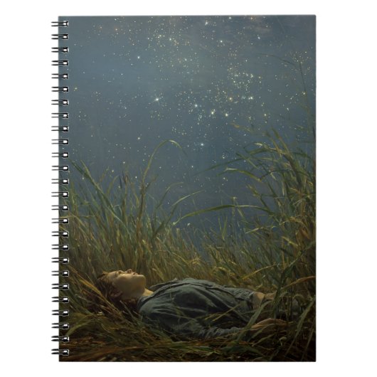 Droomnotitieboek met Sterrenweide bij Nacht Notitieboek (Voorkant)