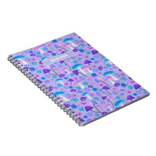 Droompaddenstoelen Bloemen slakken Paarse Turquois Notitieboek (Rechterzijde)