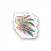 Droompaden en meerkleurige veren sticker (Voorkant)