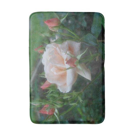 Droomperzik Roos en rosebuds bloem Badmat (Voorkant Verticaal)