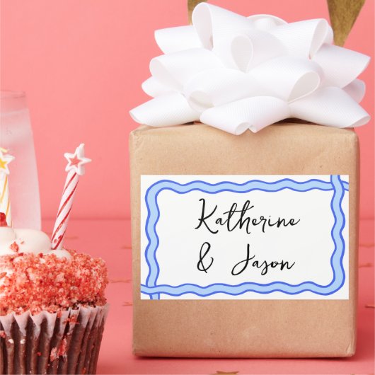 Droompige Golvende Retro Groovy Bedank Cadeau Rechthoekige Sticker (Feest)