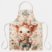 Droompje in pastelkleuren overall perzik schort (Voorkant)