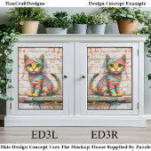 Droompje Kat, Lintjes & Glitters ED3L decoupage Tissuepapier