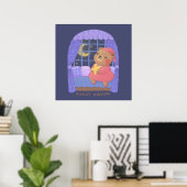 Droompjes: Illustratie van een teddybeer Poster (Thuiskantoor)