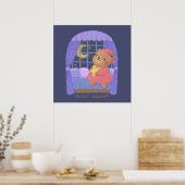 Droompjes: Illustratie van een teddybeer Poster (Keuken)