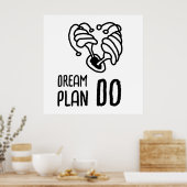 Droomplan DO Paddenstoel lineart Poster (Keuken)