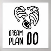 Droomplan DO Paddenstoel lineart Poster (Voorkant)