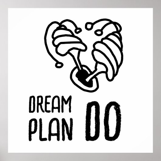 Droomplan DO Paddenstoel lineart Poster (Voorkant)