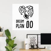 Droomplan DO Paddenstoel lineart Poster (Thuiskantoor)