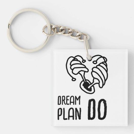 Droomplan DO Paddenstoel lineart Sleutelhanger (voorkant)