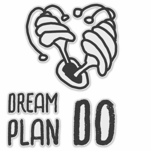 Droomplan DO Paddenstoel lineart Sticker (Voorkant)