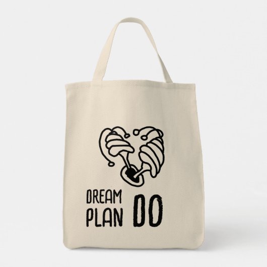 Droomplan DO Paddenstoel lineart Tote Bag (Achterkant)