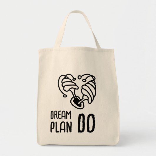 Droomplan DO Paddenstoel lineart Tote Bag (Voorkant)