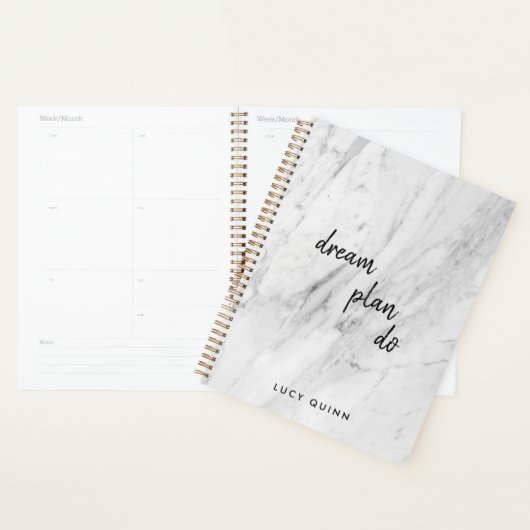 Droomplan Do | Wit Marmer Modern Stijlvol Script Planner (Display)