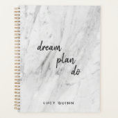 Droomplan Do | Wit Marmer Modern Stijlvol Script Planner (Voorkant)