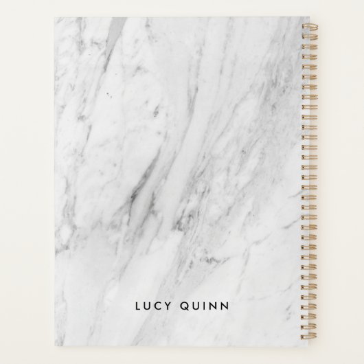 Droomplan Do | Wit Marmer Modern Stijlvol Script Planner (Achterkant)