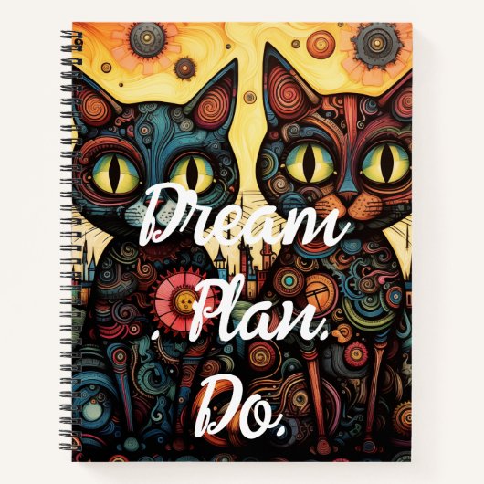 Droomplan. Doen. Steampunk Cats Notitieboek (Voorkant)