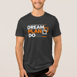 Droomplan – Motiverende Inspirerende Typografie Tri-Blend Shirt