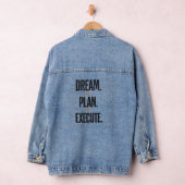 Droomplan Uitvoeren Motiverende Typografie Dames Denim Jacket (Hangar)