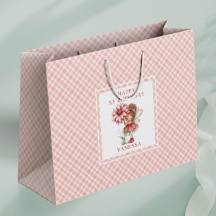 Droomprinses Roze Bloemen Verjaardagscadeau Groot Cadeauzakje