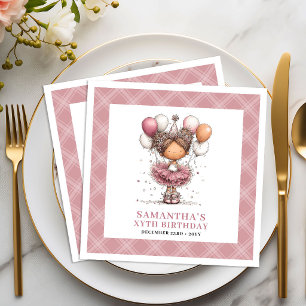 Droomprinses tutu meisje 1e verjaardagsfeest serve servet