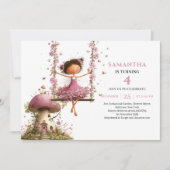 Droomprinses Verjaardags Uitnodiging Roze Blush (Voorkant)