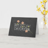 Droomquote op schoolbord kaart (Gele Bloem)