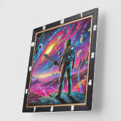 Droomreis door de ruimte vierkante klok (Hoek)