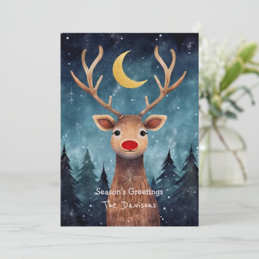 Droomreisrendier Kerstkaart (Staand voorkant)