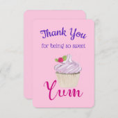Droomroze Cupcake met Raspberry Yum! Hartelijk Bed Kaart (Voorkant / Achterkant)