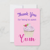 Droomroze Cupcake met Raspberry Yum! Hartelijk Bed Kaart (Voorkant)