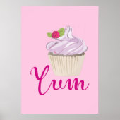 Droomroze Cupcake met Raspberry Yum! Poster (Voorkant)