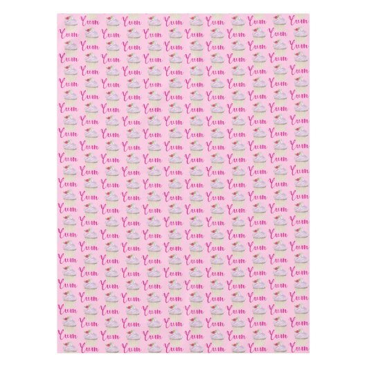 Droomroze Cupcake met Raspberry Yum! Tafelkleed (Voorkant)