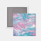 Droomroze en blauwe luiken magneet (Voorkant / Achterkant)