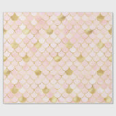 Droomroze en gouden zeemeerminnen cadeaupapier (Vlak)