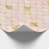 Droomroze en gouden zeemeerminnen cadeaupapier (Hoek)