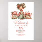 Droomroze Fee Welkomstbord 2e Verjaardag Poster (Voorkant)