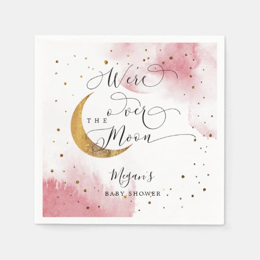 droomroze goud over het Baby shower van de maan Servet (Voorkant)