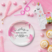 droomroze handpalmen en strijklichten papieren bordje (Feest)