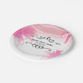 droomroze handpalmen en strijklichten papieren bordje (Gekanteld)