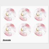 Droomroze over het Baby shower van het Moon Girl Ronde Sticker (Vel)