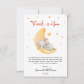 Droomroze Roze Olifant Baby Shower Bedankkaart (Voorkant)