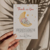 Droomroze Roze Olifant Baby Shower Bedankkaart