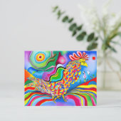 "Droomscape Bird". Een surrealistische abstracte h Briefkaart (Staand voorkant)