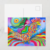 "Droomscape Bird". Een surrealistische abstracte h Briefkaart (Voorkant / Achterkant)