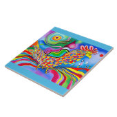 "Droomscape Bird". Een surrealistische abstracte h Tegeltje (Zijkant)