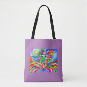 "Droomscape Bird". Een surrealistische abstracte h Tote Bag (Voorkant)